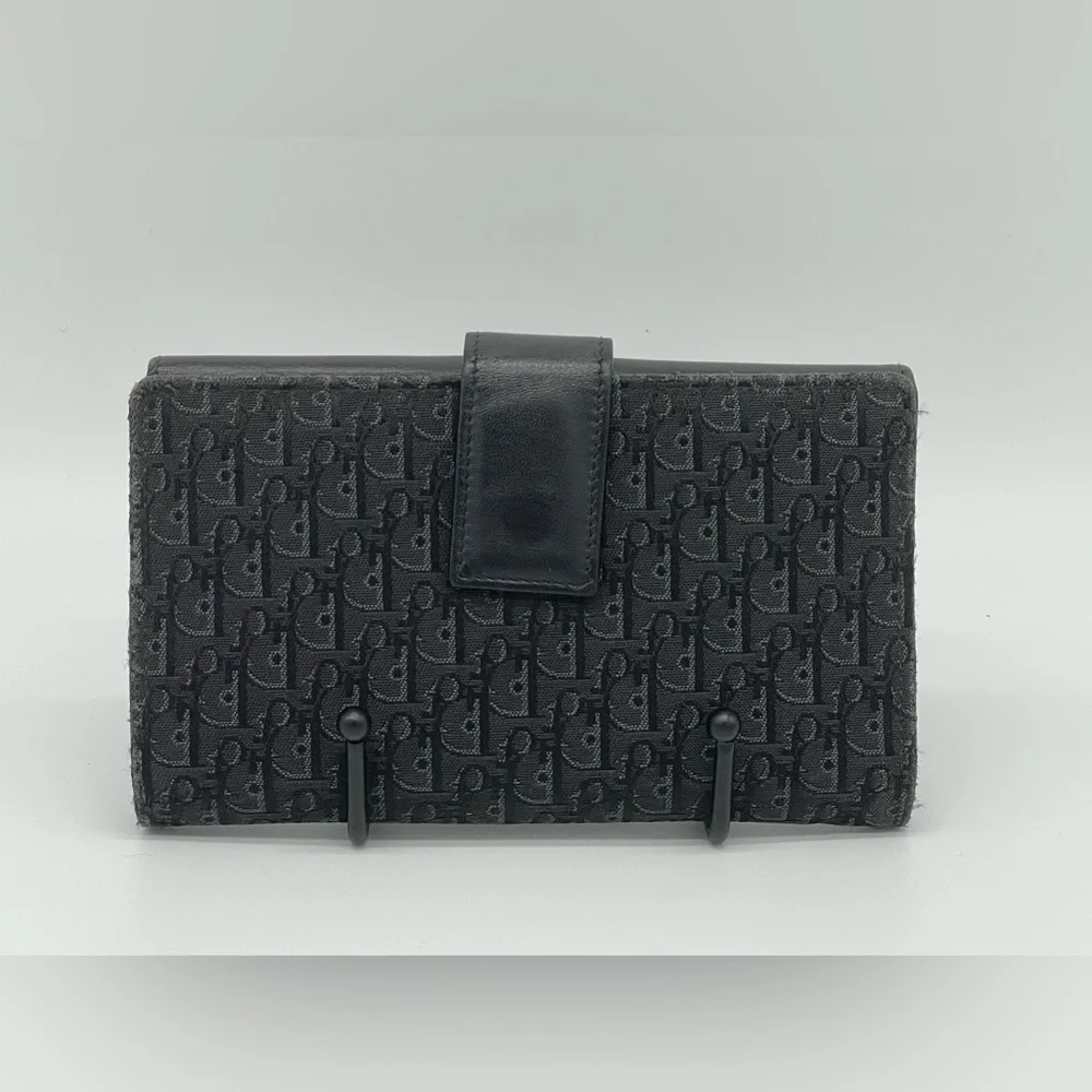Dior Vintage Monogram Galliano Riveted Double-Sided Long Wallet
